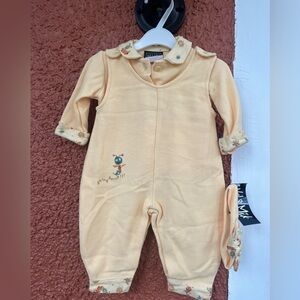 Vintage Val&Mik Baby Overalls. Size 6 Months. Caterpillar. Yellow